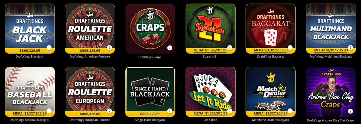 DraftKings Casino Table Games