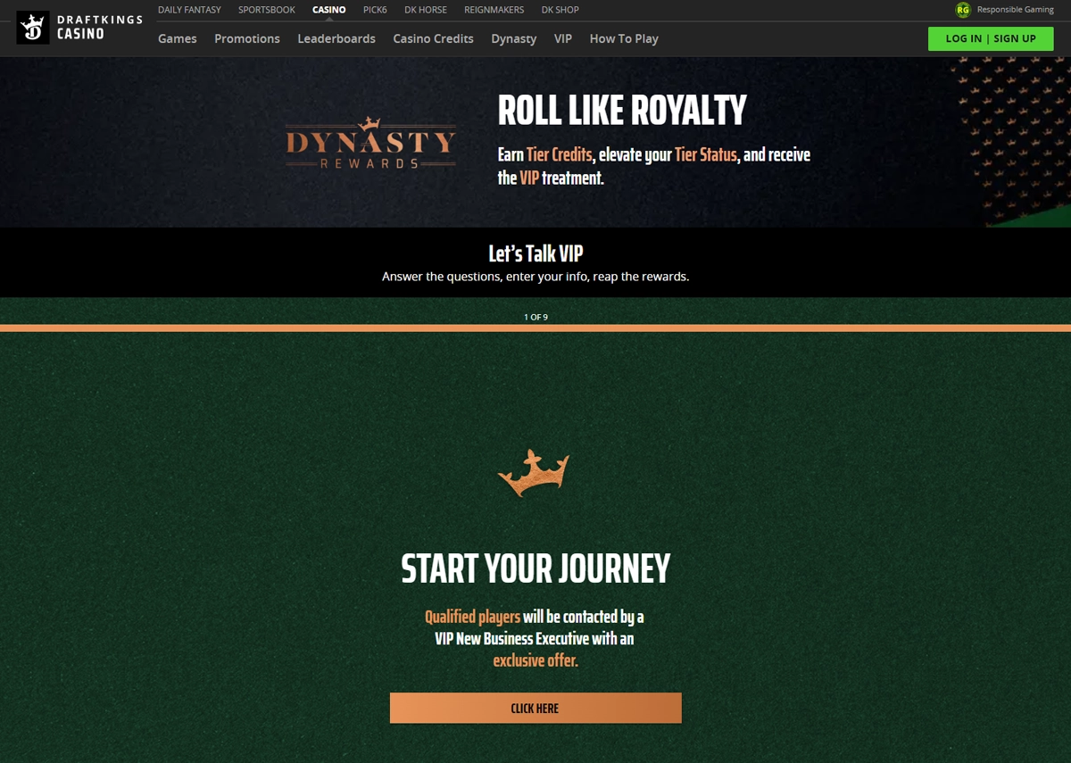 DraftKings Casino VIP Screenshot