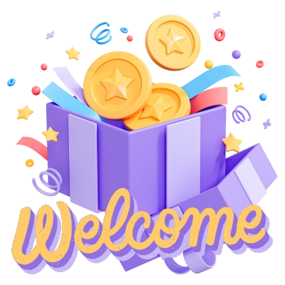 Gift Box with Coins and Confetti - Welcome Bonus Graph