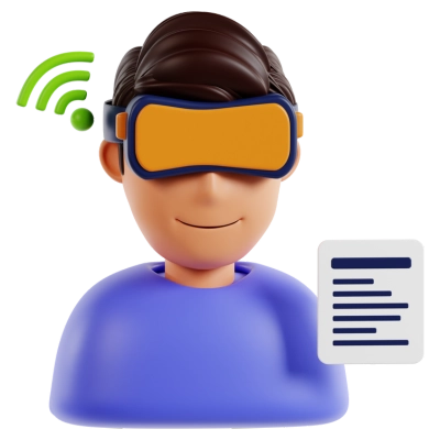 3D Man Wearing VR Headset Icon