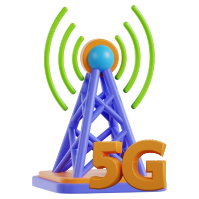 5G Wireless Tower 3D Icon