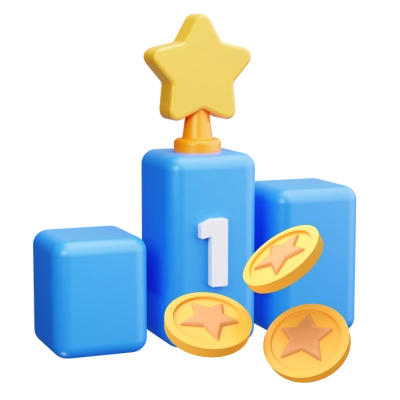 Leaderboard Ranking and Gold Coins 3D Icon