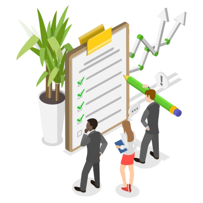 3D Flat Illustration of Multi Criteria Analysis