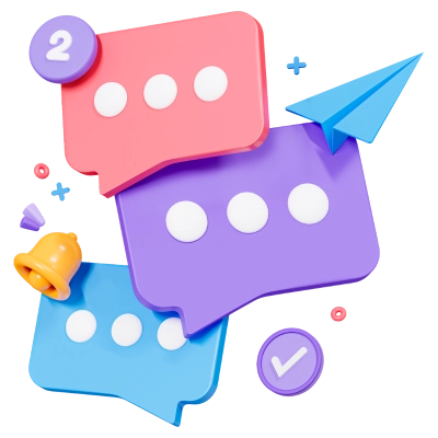 3D Social Media Messages Icon