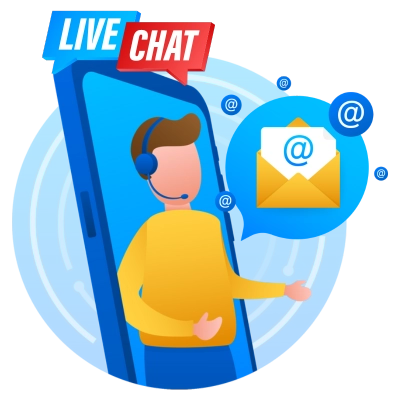 Customer Service, Live Chat, Email and Phone Support Icon